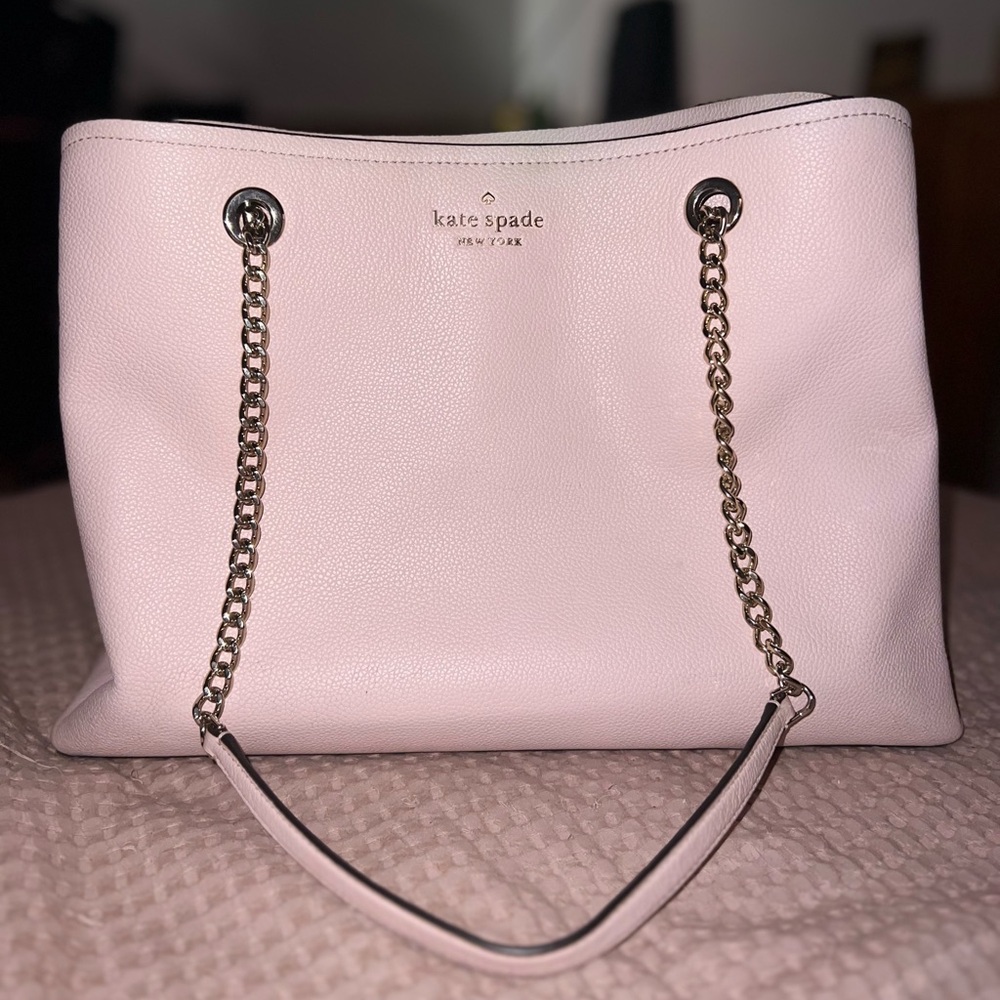 SOLD Pre Owned Designer Kate Spade Rose Smoke Jordyn Large Leather Tote Purse